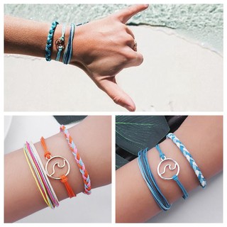 3PCS Friendship Handmade Weave Multi-layer Wave Bracelets (8)
