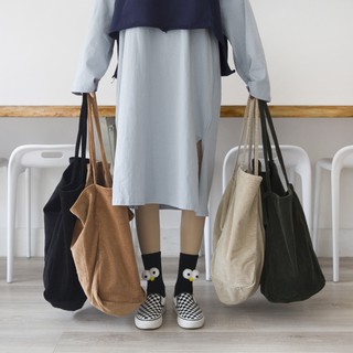 Corduroy Large Capacity Todd Bag Fashion Single Shoulder Handbag