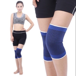 Knee support sports black blue pair 75
