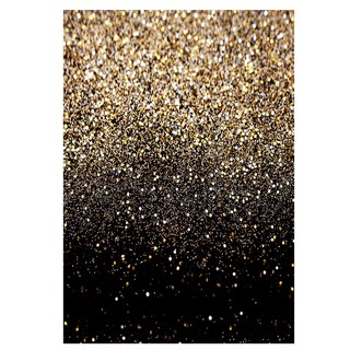★naiional★5x7FT Vinyl Party Glitter Black Gold Dots Photo Studio Backdrop Background