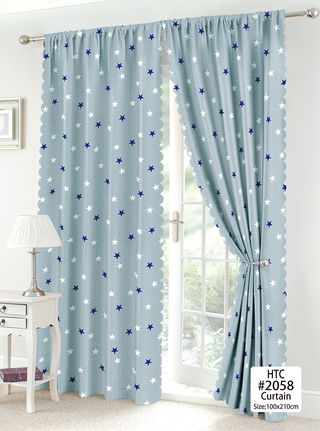 Good Quality Curtain Fresh 210*100cm 1pc Star Kurtina for Window Door Home Decor