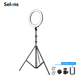 Selens 18" 5500K LED Adjustable RingLight Selfie Ring Light With Tripod Stand Upgraded Kit For Studio Photo
