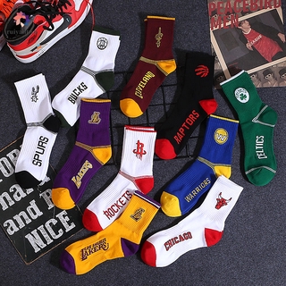 【Buy 5 minus ₱10】NBA Socks Team Team Logo Pattern Socks Basketball Socks Lakers Rockets Spurs Bull Cavaliers Stokin