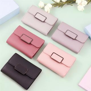 Fashion Multicolor Leather Puese Fold Over Purses Card Photo Holder Standard Wallet for Lady
