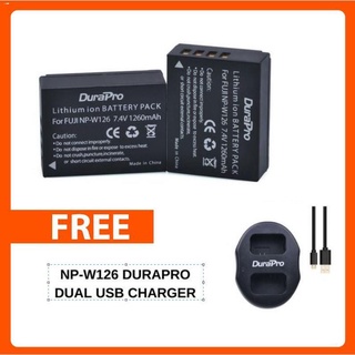 Cameras♂¤♧DuraPro Fujifilm NP-W126 2pcs Battery and Dual USB Charger