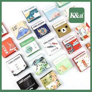 K&A DIY hand account stickers cute cartoon match box stickers hand account sealing stickers