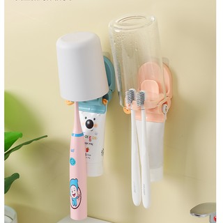 Toothbrush & Toothpaste Dispenser 3 Functions Storage Wall-MountedToothpaste Squeezer (4)
