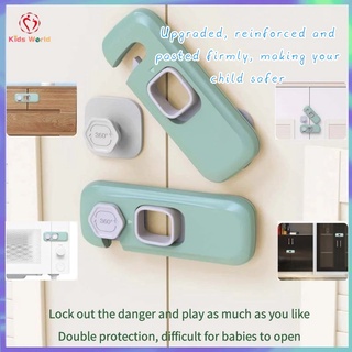 Child safety lock cabinet white door lock refrigerator lock anti-pinch hand lock buckle baby safety (1)
