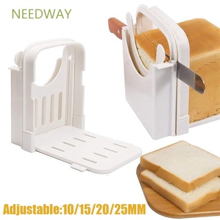 NEEDWAY Plastic Bread Slicer Adjustable Slicing|Toast Cutter Bagel Splicing With Cutting Guide Manual Foldable Loaf Kitchen Tool/Multicolor