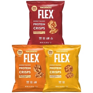 Popcorners Flex Protein Crisps Chips Buffalo Barbecue 1oz