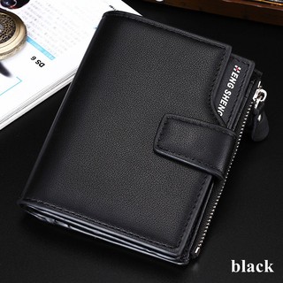 PU leather wallet men short wallets card holder hasp purse