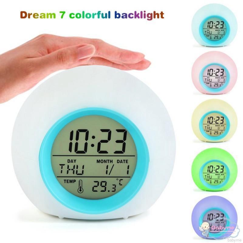 LED Circular Colored Changing Table Alarm Clocks Digital Alarm Alock