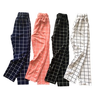 Women's Pants Korean Checkered Candy Jogger Pants For Women(Free Size)