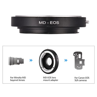 MD-EOS Lens Mount Adapter Ring with Corrective Lens for Minolta MD Lens to Fit for Canon EOS EF