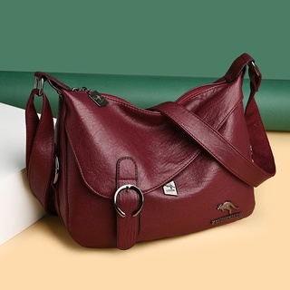 Bag Women's Bag New Simple Soft Leather Shoulder Messenger Bag Fashion Medium Messenger Bag