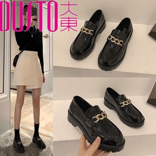 Small Leather Shoes Female British Wind 2021 Wild High-Heeled Shoes Black