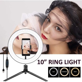 Upgraded 26cm 3Modes LED Selfie Ring Light Youtube Tik Tok Video Live Makeup Lamp Photo Studio Light With tripod stand