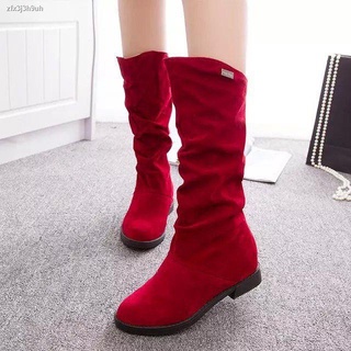 women boots❁✧Spot☋2020 autumn and winter new British low thick heel boots tall and thin Women s boot