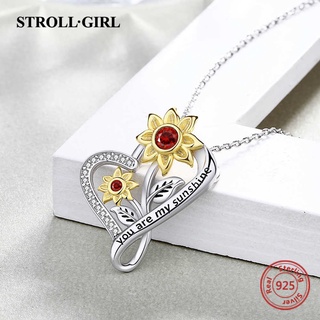 Daisy Flower Infinite Heart Necklace 925 Sterling Silver You Are My Sunshine Pendant Chain for Women (8)