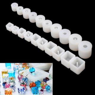 FLGO* 20Pcs Silicone DIY Round Square Beads DIY Mold Jewelry Making Resin Casting Mold