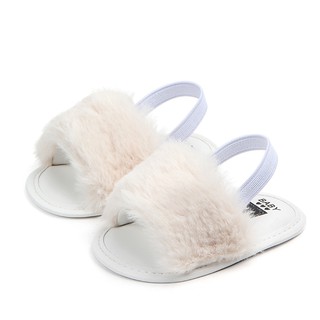 Girls Soft Sole Summer Plush Slide Princess Non-slip Sandals (5)