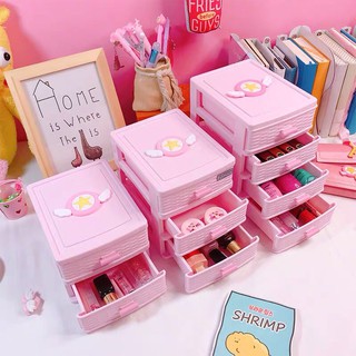 Sailor Moon Sakura Cardcaptor Desk Organizer Pink Drawer Storage box