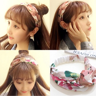 Korean Floral Turban Korean Fashion Turban Headband Women Elastic Turband Head Hair Band HT