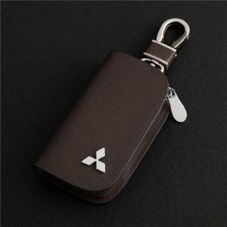 Mitsubishi Key Cover Case keychain Holder Leather Smart Remote case Fob Case shell Pouch Keyring (1)
