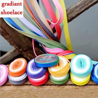1PAIR Flat Laces Shoelace Fashion Candy Color Gradient Canvas Strings (1)