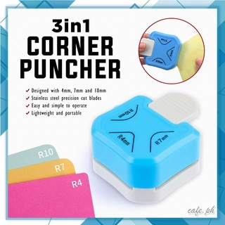 Ready Stock/◇❀3in1 Round Corner Trimmer Puncher R4mm / R7mm / R10mm for Card Photo Papers