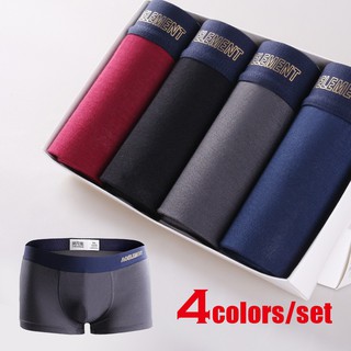 4pcs/set underwear packs Classic Men's Boxer Solid color