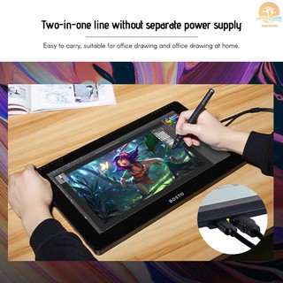 M^M COD BOSTO 16HDT Portable 15.6 Inch H-IPS LCD Graphics Drawing Tablet Display Support Capacitive Touchscreen 8192 Pressure Level Active Technology USB-Powered Low Consumption Drawing Tablet with Interactive Stylus Pen (2)