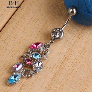 Multicolor Sexy Rhinestone Navel Dangle Body Piercing Belly Ring Jewelry