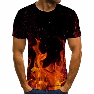 New Flame Men’s T-Shirt Summer Fashion Short Sleeve 3D T-Shirts Casual Tops Smoke Element Shirt