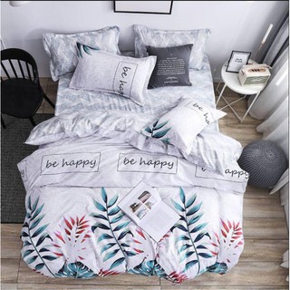 4 in 1 Bedsheet Set Modern Pattern Design Bed Linen Soft Duvet Cover Flat Sheet Pillowcase C-555 (3)