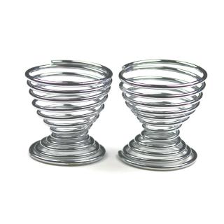 Stainless Steel Spring Wire Tray Boiled Egg Cups Holder Stand Storage