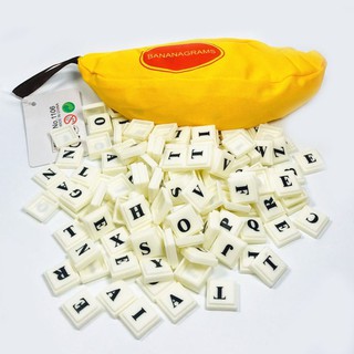 【nono】Bananagrams Crossword Game Alphabet Educational Game Scrabble Game Family Fun Game Bananagram Word Play Board (1)