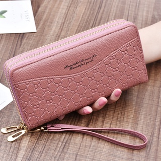 【Stock】 Ladies Wallet Long Large Capacity Double Zipper Clutch Wallet Double-layer Clutch Bag Wallet