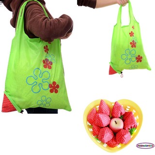 RP2-Large Nylon Reusable Folding Strawberry Eco Grocery Bag