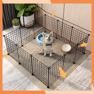 Dog Cage Stackable Pet Fence 35*35CM Rabbit Cat Fence Pet Cage DIY Pet Metal Wire Kennel Extendable (6)