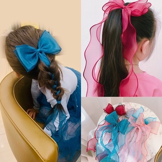 Korean Fashion Long Ribbon Hairclip Big Bow Hairpin Cute Hair Clip for kids Silk Hair accessories (1)