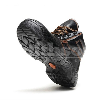 Safety Boots❅COD BLACK LEATHER SAFETY SHOES STEELTOE STEELPLATE CONSTRUCTION PROTECTION MANUFACTUR