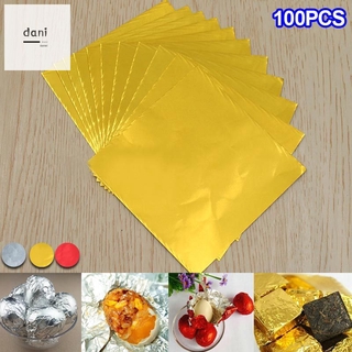 100pcs/Set Art Gold Foil Leaf Sheets for Art Crafts Design Framing Scrap 10x10cm