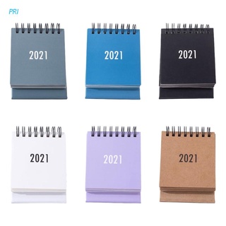 pri 2021 Mini Calendar Standing Desk Coil Calendar Desk Stand Up Calendar - Dec 2021