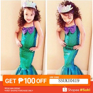❤OO❤Kid Ariel Child Little Mermaid Set Girl Princess