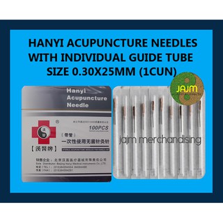 Acupuncture Needle, With Individual Guide Guide Tube, Size 0.30x25mm (1"L), Made in China