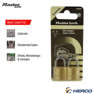 Master Lock 1900T 2PCSKA Eco Brass Padlock 20MM