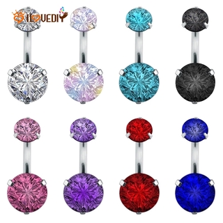 Double Fashion Crystal Flower Belly Button Rings / Surgical Stainless Steel Belly Rings / Fashion Body Belly Bar Piercing Jewelry