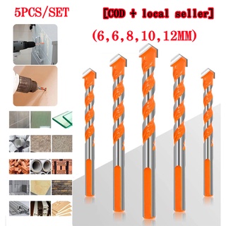 5PCS Alloy Triangle Overlord Drill Bits Tile Cement Wall Marble Ceramic Multi-Function Metal Drill