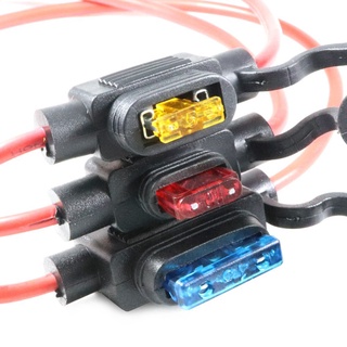 Interior Accessoriesled lightwax┅Mini Waterproof Small Auto Fuse Holder 16AWG and Car Blade 10A 15A